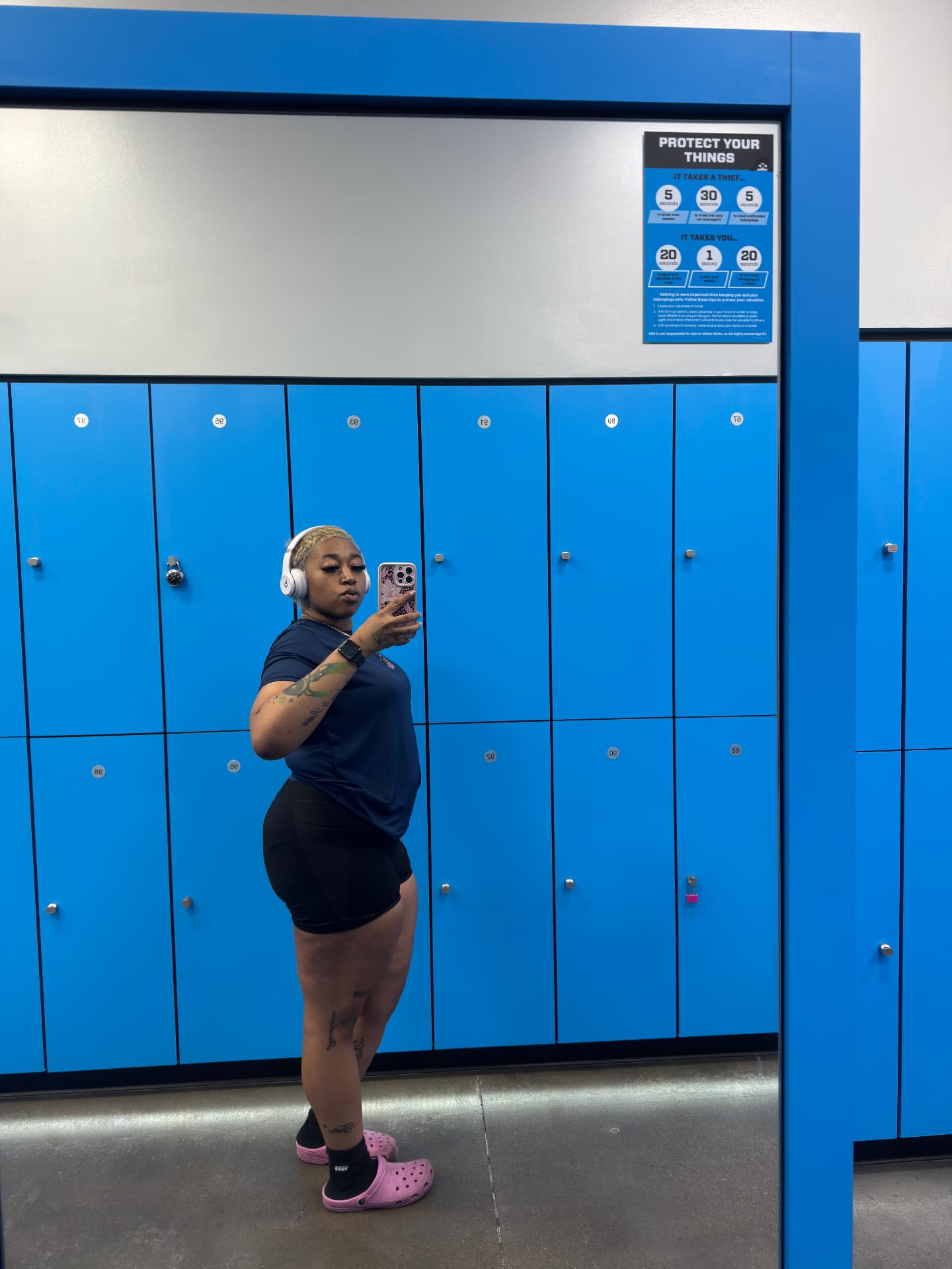 Taya at the gym in training gear